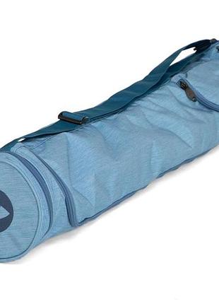 Сумка для фітнес-килимка bodhi сіро-блакитна, 80 см, меланж.