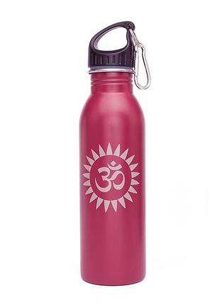 Бордовая спортивная стальная бутылка для воды, 700 мл.