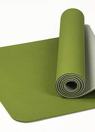 Спортивний килимок hanuman two tones 183x61x0.6 см колір оливково-сірий amber