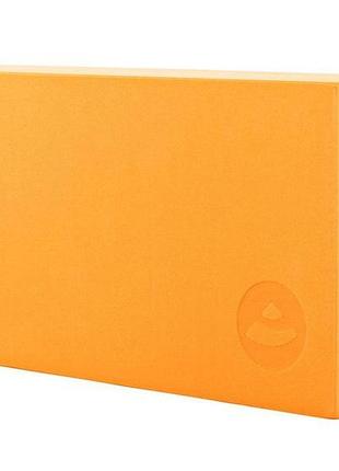 Оранжевый блок для фитнеса от bodhi, размер 22x11x6.6 см.