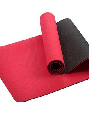 Коврик hanuman two tones amber 183x61x0.6 см, двусторонний, красный с черным для спорта и отдыха.