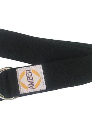 Черный фитнес-ремень amber 180×4 см