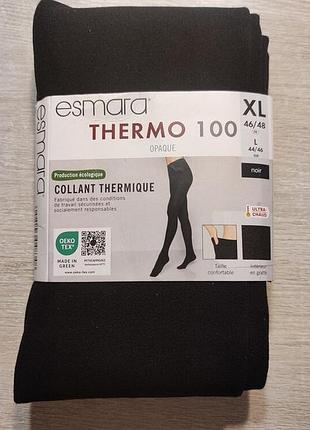 Эсмара! женские термоколготки, теплые женские колготки! 100 ден, черные! 44/46 евро 50/52 наш