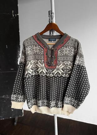 Centro womens vintage grey nordic norwegian fair isle wool sweater жіночий, вінтажний, сірий, вовняний, светр, з візерунком, норвезький