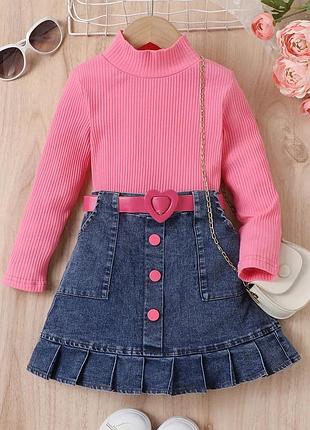 Костюм для дівчинки джинсова спідниця та гольф