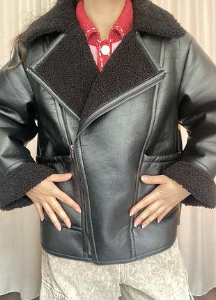 Дублянка авіатор жіночка zara зимова осіння штучне хутро