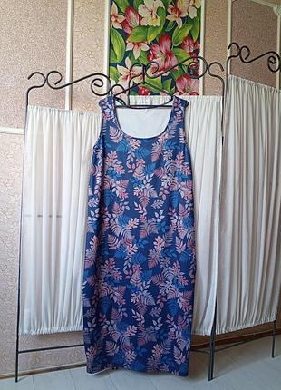 Красиве плаття міді в принт листочки shein.