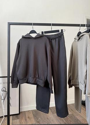 Графітовий спортивний костюм на флісі zara / графитовый костюм на флисе за
