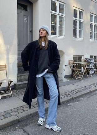 Высококачественный шерсть кашемир винтажный оверсайз пальто