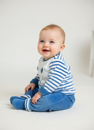 Костюм велюровый голубой утепленный