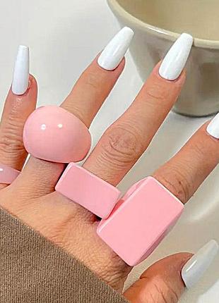 Кольца женские набор 4 единицы акрил jeweston розовые sku 03801