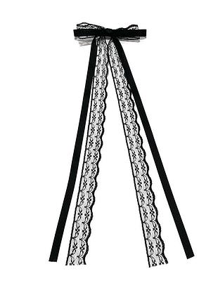 Тренд набор 2 шт черные кружевные заколки женские для девочки бантик на голову для волос