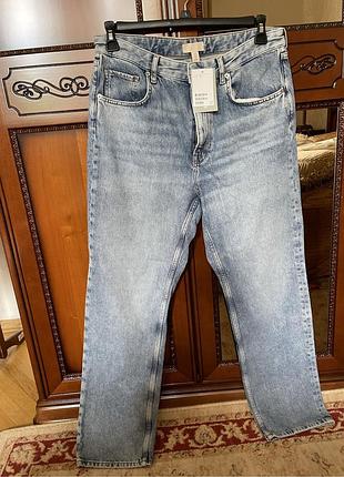 Нові прямі джинси h&m. 100% бавовна. 46 розмір