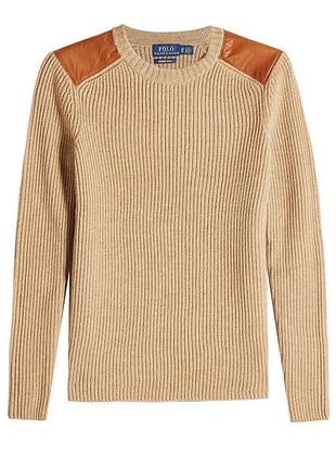 Вʼязана кофта із шкіряними вставками з мериносової вовни