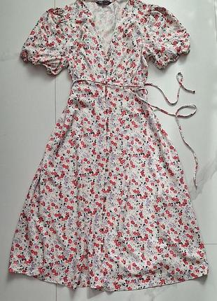 Нежное платье с цветочным принтом, размер l, m&s collection