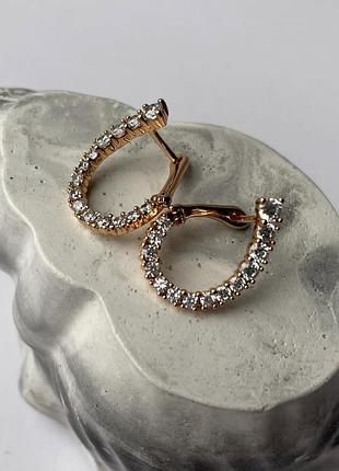 Сережки доріжки з камінцями xuping медична сталь