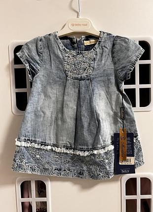 Джинсова сукня ні дівчинку 74 розмір нова