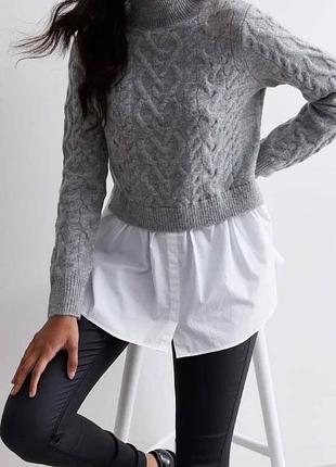 Стильний светр кофта в поєднанні з сорочкою