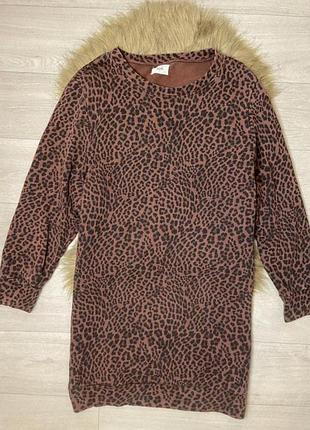 Женское платье - свитшот в лео принте