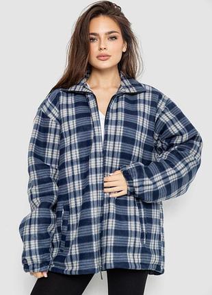 Кофта-рубашка на молнии утепленная (рубашка в клетку)