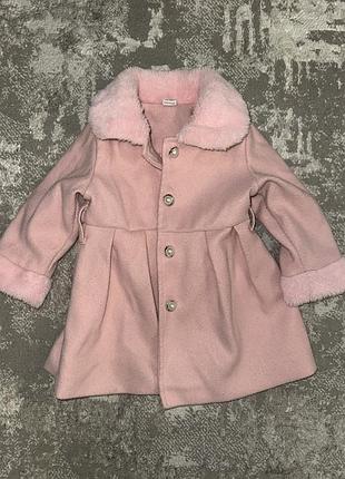 Пальто рожеве для дівчинки немовляти 12-18 міс
