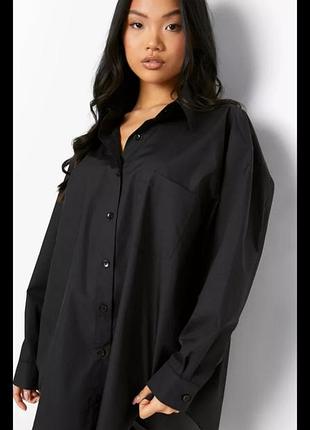Рубашка,черная рубашка, удлиненная рубашка