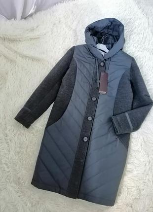 Куртка пальто со вставками шерсти