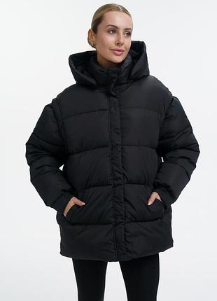 Зимний пуховик женский❄️ куртка тепла, курточка трансформер в жилетку