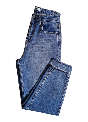 Джинсы женские mom relax в темно-голубом оттенке