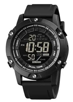 Годинник наручний чоловічий skmei 1762bk black, чоловічий армійський водостійкий тактичний годинник. колір: