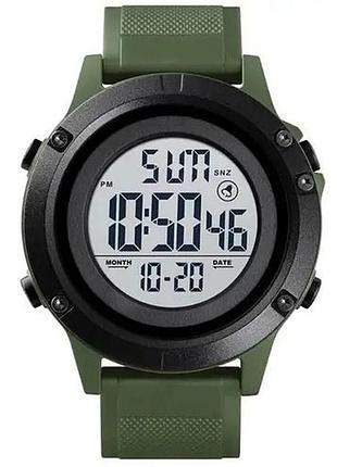 Годинник наручний чоловічий skmei 1508agwt army green-white, водонепроникний чоловічий годинник. колір: