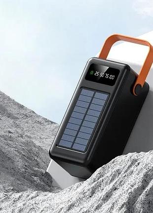 Портативний зарядний пристрій з сонячною панеллю power bank ym-639 cx зовнішній акумулятор на 120000 mah