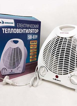 Тепловентилятор комнатный sea breeze sb-039 2000 вт, напольный обогреватель, портативный тепловентилятор