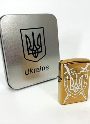 Дугова електроімпульсна запальничка usb україна (металева коробка) hl-446. колір: золотий