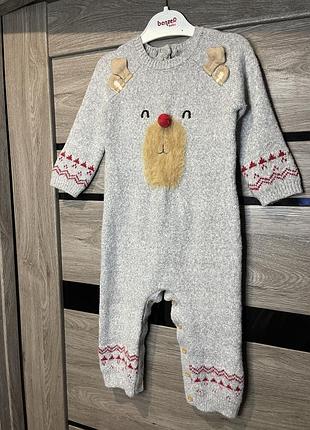 Теплый человечек новогодний ромпер