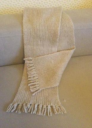 Вовняний шерстяний шарф світло бежевого кольору.