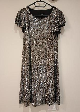 Жіноча чорна сукня з паєтками р ,s, виробник new look