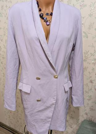 Пиджак удлиненный лиловый