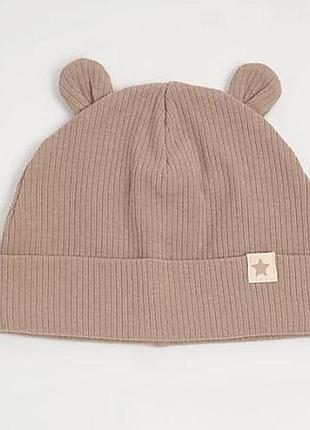 Трикотажная шапка детская бини с ушками джордж