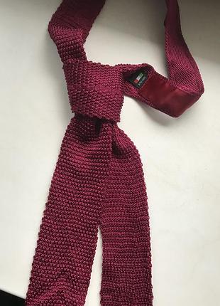 Краватка галстук 100% шовк вишневого кольору