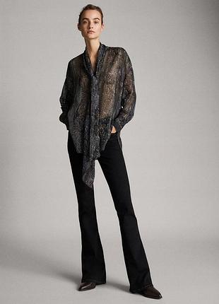 Блузка з віскози зміїний принт massimo dutti