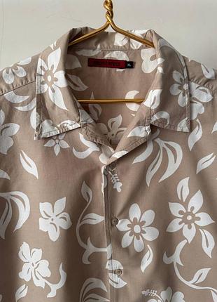 Шикарная гавайская рубашка disciple mfg &amp; co бежевого цвета, размир m