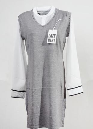 Оригінальний комплект плаття з блузкою від бренду lazy girl розм. s-m