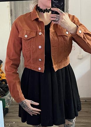 Джинсова укорочена жіноча куртка / жіноча джинсова куртка new look / denim / жіночій джинсовий жакет /