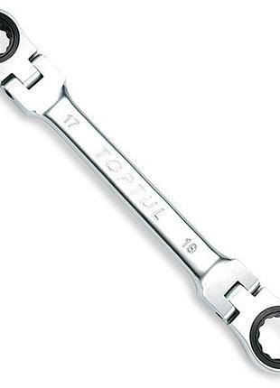 Ключ гаечный накидной с трещоткой и шарниром toptul 16х18мм aoae1618