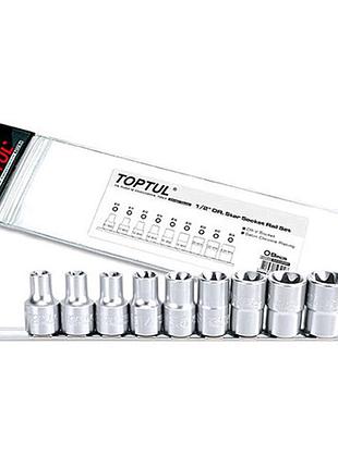 Набір головок torx на планці toptul 1/2" e10-e24 9ед. gaag0901