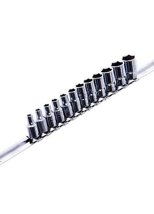 Набор головок торцевых на планке toptul 1/4" 12ед. 4-13мм gaaq0801u