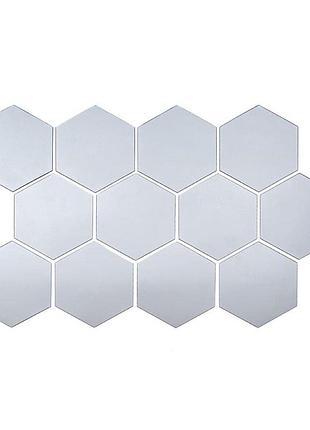 Зеркальный декор акриловый самоклеющийся 85*95мм серебро,12шт (d) sw-00002512