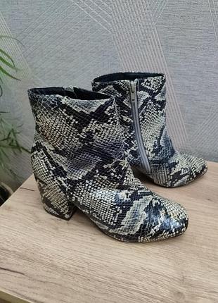 Красивые ботиночки на устойчивом каблуке с выделкой под рептилию