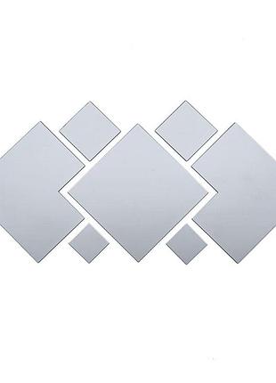 Зеркальный декор акриловый самоклеющийся серебро, 7шт (d) sw-00002508